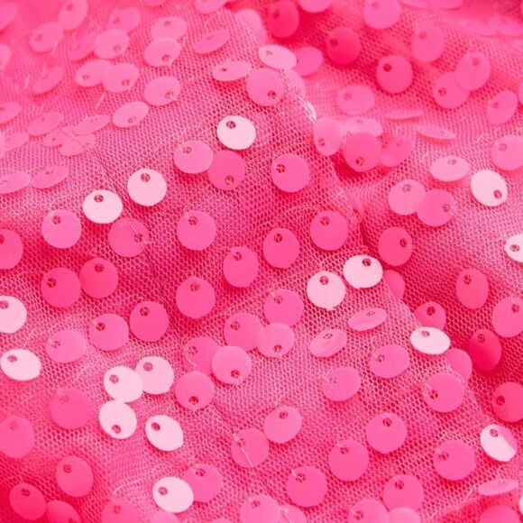 H&M Sequined Shirt Dress Cerise Festive New Barbiecore - Picture 6 of 8